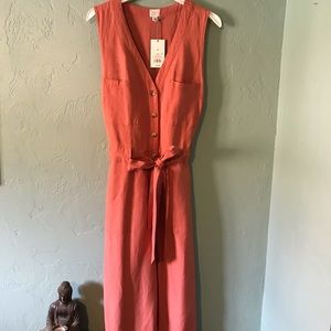 Terracotta Colored Linen jumpsuit. NWT